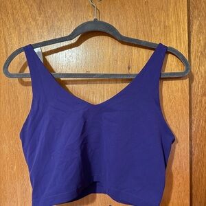 Purple V-Neck Crop Tank Top